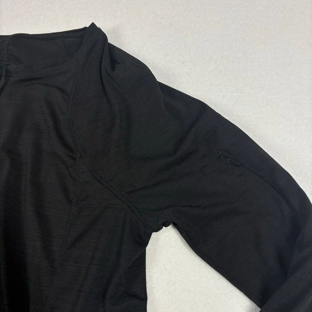 Athleta‎ Pullover Womens S Black Heather Half Zip Long Sleeve Running Gym Pocket